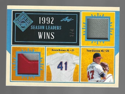 Tom Glavine Kevin Brown 2025 Leaf Seasons In The Sun 双遗物布贴 3/4 💲 — 第 1/3 张图片