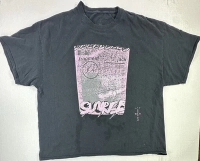Cactus Jack Fragment Style Graphic T-Shirt Black Pink Distressed XXL Streetwear - Image 1 of 4