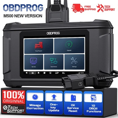 OBDPROG M500 Scanner Car Odometer Adjustment Mileage Correction Oil Reset Tool - Image 1 of 4