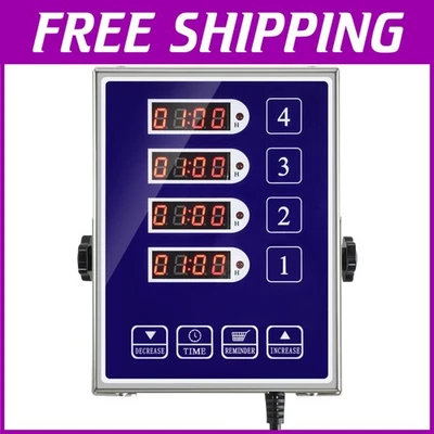Professional Kitchen Timer Set, 4 Channels, LED Display - Image 1 of 4