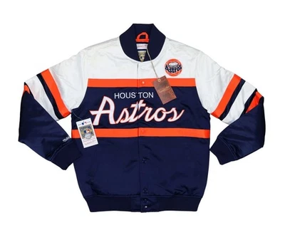 Chaqueta Mitchell & Ness de los Astros de Houston frente a presión MLB especial satinado para hombre nueva con etiquetas talla L Foto 1 de 4