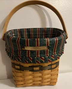 Longaberger Collector’s “1998 Edition”GLAD TIDINGS Basket w/ Protector & Liner - Picture 1 of 11