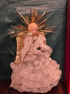 Vtg Christmas Angel Tree Topper Ceramic? Head & Arms Midwest Importers Taiwan  - Picture 1 of 24