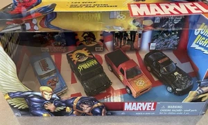 Marvel 4 Car Box Set Die-Cast 1:64 Johnny Lightning Wolverine Spider-Man X-Men - Picture 1 of 4