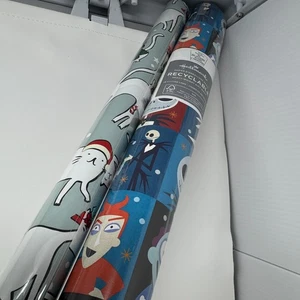 Hallmark Wrapping Gift Wrap Paper Nightmare Before Christmas & Santa Cats - Picture 1 of 3