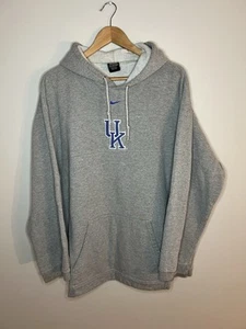Vintage Nike Kentucky Wildcats Gray Center Swoosh Hoodie Size XXL Made In USA - Picture 1 of 10