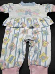 Vintage One Piece Romper Baby Pastel Ruffle Bear Cat Bunny Cute - Picture 1 of 16