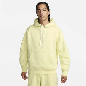 NUOVO GRANDE ALTO Nike Solo Swoosh Fleece Pullover Uomo Felpa con Cappuccio Verde Luminoso - Foto 1 di 4