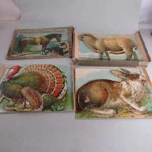 Vintage Wooden Dissected Animal Puzzle Sheep Rabbit Turkey 1930s Germany - Picture 1 of 6