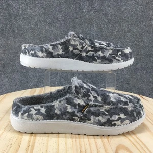 Itazero Slippers Mens 11.5 Mule Gray Slip On Camouflage Moc Toe Comfort Flats - Picture 1 of 17