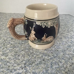 Deutscher Becher Kaffee Bier Becher Stein Western Germany Goldene Krone Hirsch Elch Hase - Bild 1 von 10