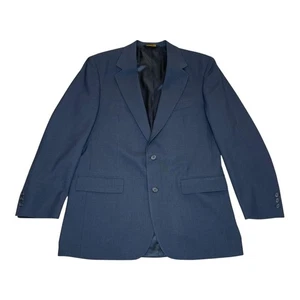 Brooks Brothers Blazer Mens 42L Navy Wool Glen Check Two Button Suit Jacket - Picture 1 of 13