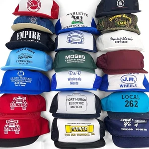Vintage Trucker Snapback Hat Lot of 20 Advertising Caps E - Picture 1 of 11