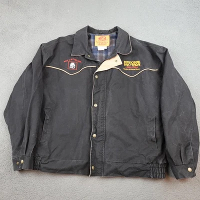 Schaefer Outfitter Western Jacket Mens XL Black Canvas Made USA Plaid Lined - Image 1 of 4