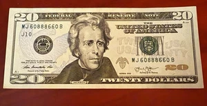 2013 $20 Dollar Bill - TRINARY Fancy Serial Number  / No Creases / Beautiful !!! - Picture 1 of 2