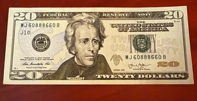 2013 $20 Dollar Bill - TRINARY Fancy Serial Number  / No Creases / Beautiful !!! - Image 1 of 2
