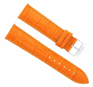 18MM GENUINE LEATHER WATCH BAND STRAP FOR MONTBLANC WATCH ORANGE - Picture 1 of 5