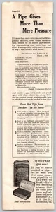 1927/29/24 PRINT AD EDGEWORTH PIPE TOBACCOMORE THAN MERE PLEASURE - Picture 1 of 1