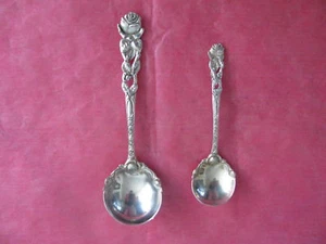 Antique wonderful 800 Silver Rose Spoons - Picture 1 of 8