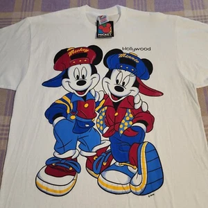 Vintage NWT Disney Mickey Mouse Minnie Cartoon Outfit Style Promo T-Shirt XL 90s - Picture 1 of 5