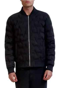 $ 325 Karl Lagerfeld Paris Herren hitzeversiegelte Bomberjacke schwarz Größe S neu mit Etikett - Bild 1 von 11