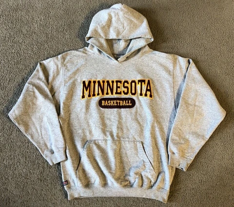 VTG 90s Cotton Exchange Minnesota Gophers Basketball Hooded Sweatshirt - Medium Cover