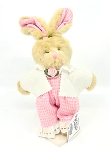 NEW Berkeley Designs 1998 Easter Bunny Rabbit Pink Dress Vintage Plush on Stand - Picture 1 of 4
