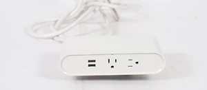 BYRNE Burele 2-Power Outlet & 2-USB Charging Port WHITE - Picture 1 of 3