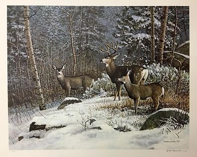 Scott Zoellick "Meeker Mountain Mules" Deer SN LE Print 21.5X17 - Image 1 of 2