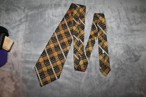 Vintage Sulka Power Tie Black & Gold Wide 59” Bold Business Executive Style - Picture 1 of 8