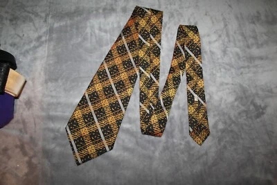 Vintage Sulka Power Tie Black & Gold Wide 59” Bold Business Executive Style - Imagem 1 de 4