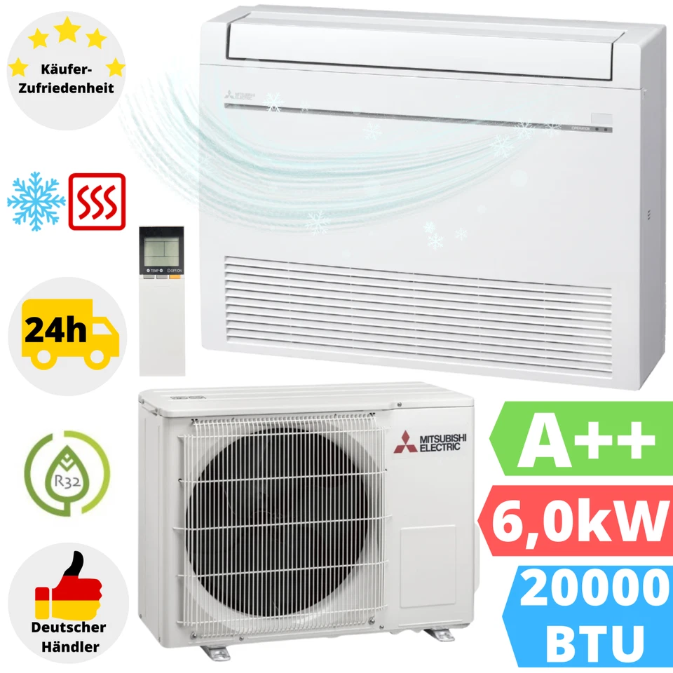 Mitsubishi Truhengerät Klimaanlage 6,0kW Standklima Klimagerät Inverter 20000BTU - Bild 1 von 4