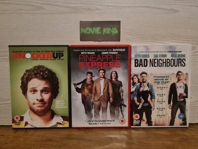 Knocked Up Pineapple Express & Bad Neighbours (DVD, 2014) Seth Rogen Bundle [R2] - Image 1 of 4