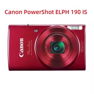 Canon PowerShot ELPH 190 IS 20MP 10x Optical Zoom Digital Camera -Red - Picture 1 of 3