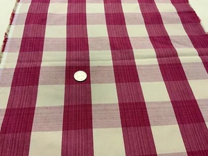 Cotton Upholstery Fabric 2 1/4 Yard Pink/Cream Plaid 60" W - Picture 1 of 3