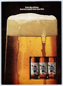 1980 PABST BLUE RIBBON QUALITY BEER SINCE 1844 8"X11" Magazine Ad 1980's HCF2 - Picture 1 of 1