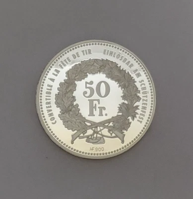 Moneda de plata Suiza 2010 50 francos festival de tiro de Aarau Foto 1 de 4