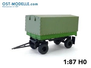 Anhänger HL50.021 ND - Pritsche Plane - NVA grün DDR H0 1:87 DDR IFA LPG - Bild 1 von 5
