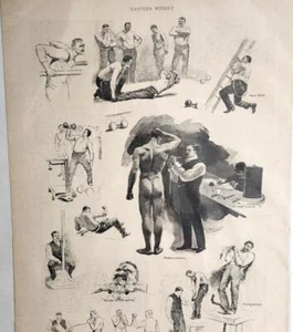 1896 Harpers Weekly New York Police Applicant Physical Exam Original Print 11x15 - Picture 1 of 6