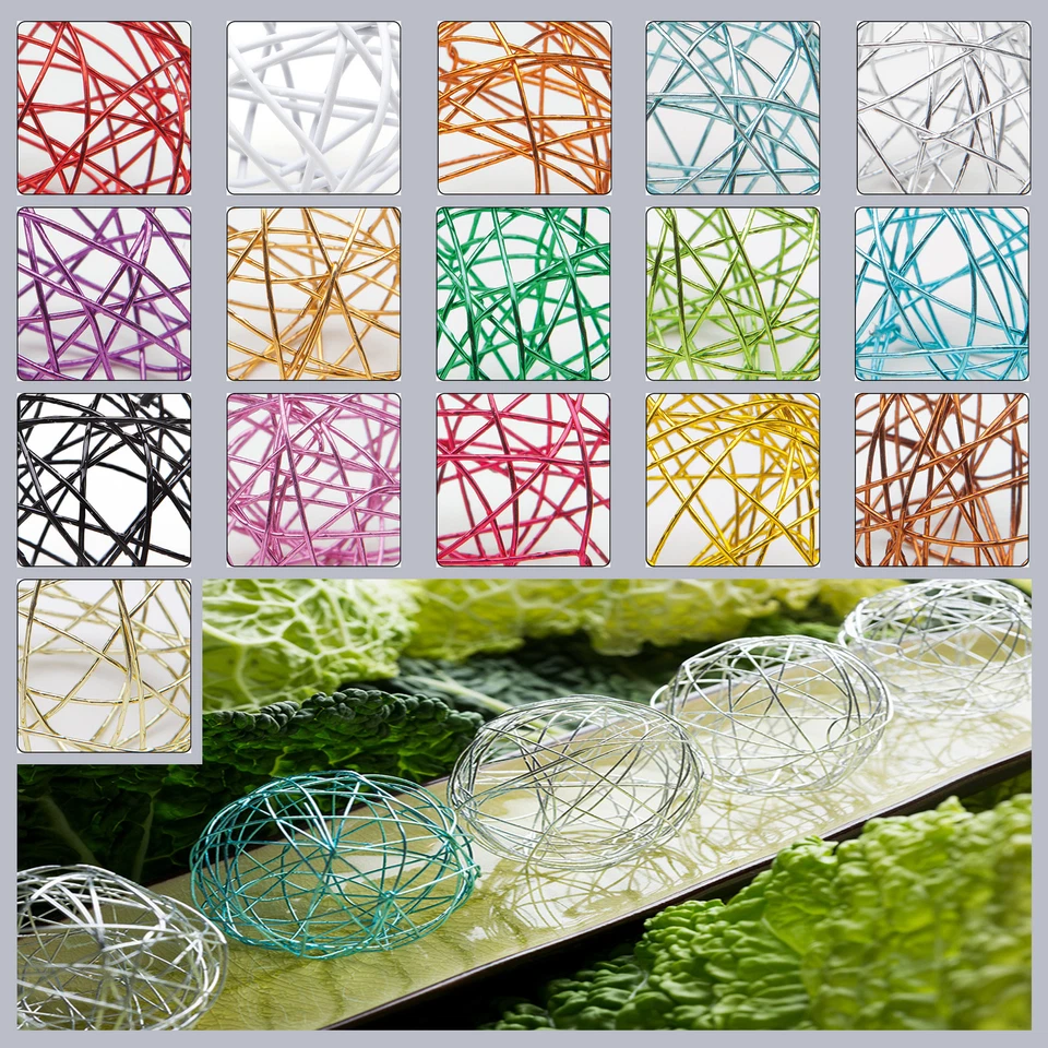 6 Stück Drahtbälle Ø 50 mm 16 Farben Streudeko Tischdekoe Drahtkugel Dekokugel - Bild 1 von 4