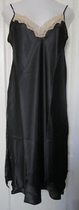 Shadowline Silky ballet Nightgown Size Large Black Style 4502 - Picture 1 of 3
