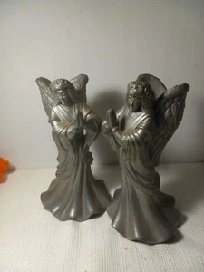 Vintage Zinn Engel Kerzenständer 2er Set - Bild 1 von 6