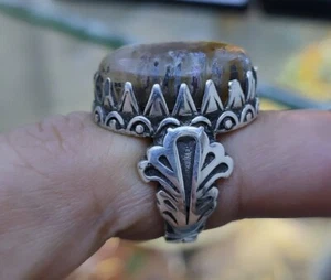 Moss Jade Yellow 925 Sterling Silver Ring One-off  موسى جاد - Picture 1 of 6