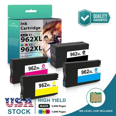 4PK 962XL Ink Cartridges for HP Officejet Pro 9010 9015 9016 9018 9019 9020 9025 - Image 1 of 4