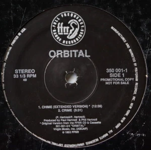 Near Mint ORBITAL Chime /Crime / Open Mind 12" DJ PROMO Techno ELECTRONICA - Picture 1 of 4