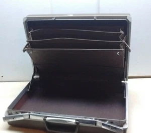 Vintage Samsonite Brown Hard-Shell Diplomatic Attache Briefcase Folio Folder - Picture 1 of 11