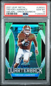 Hoja de metal verde arco iris Prizm Trevor Lawrence 2021 radiocontrol # 7/10 PSA 10 como nuevo - Imagen 1 de 2