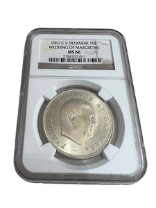 Frederick IX 10 Kroner 1967 (h) -CS MS66 NGG, Copenhagen mint, KM-X10 - Picture 1 of 5