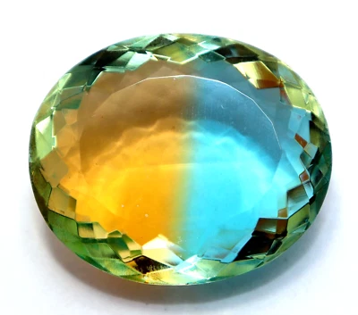 Tourmaline 120 Ct Lab-Created Multicolor Oval Cut Certified Loose Gemstone - Image 1 of 4