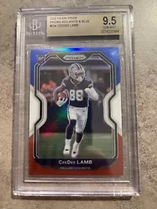 Ceedee Lamb RC #334 2020 Panini Prizm Prizms Red White & Blue 9.5 - Picture 1 of 2